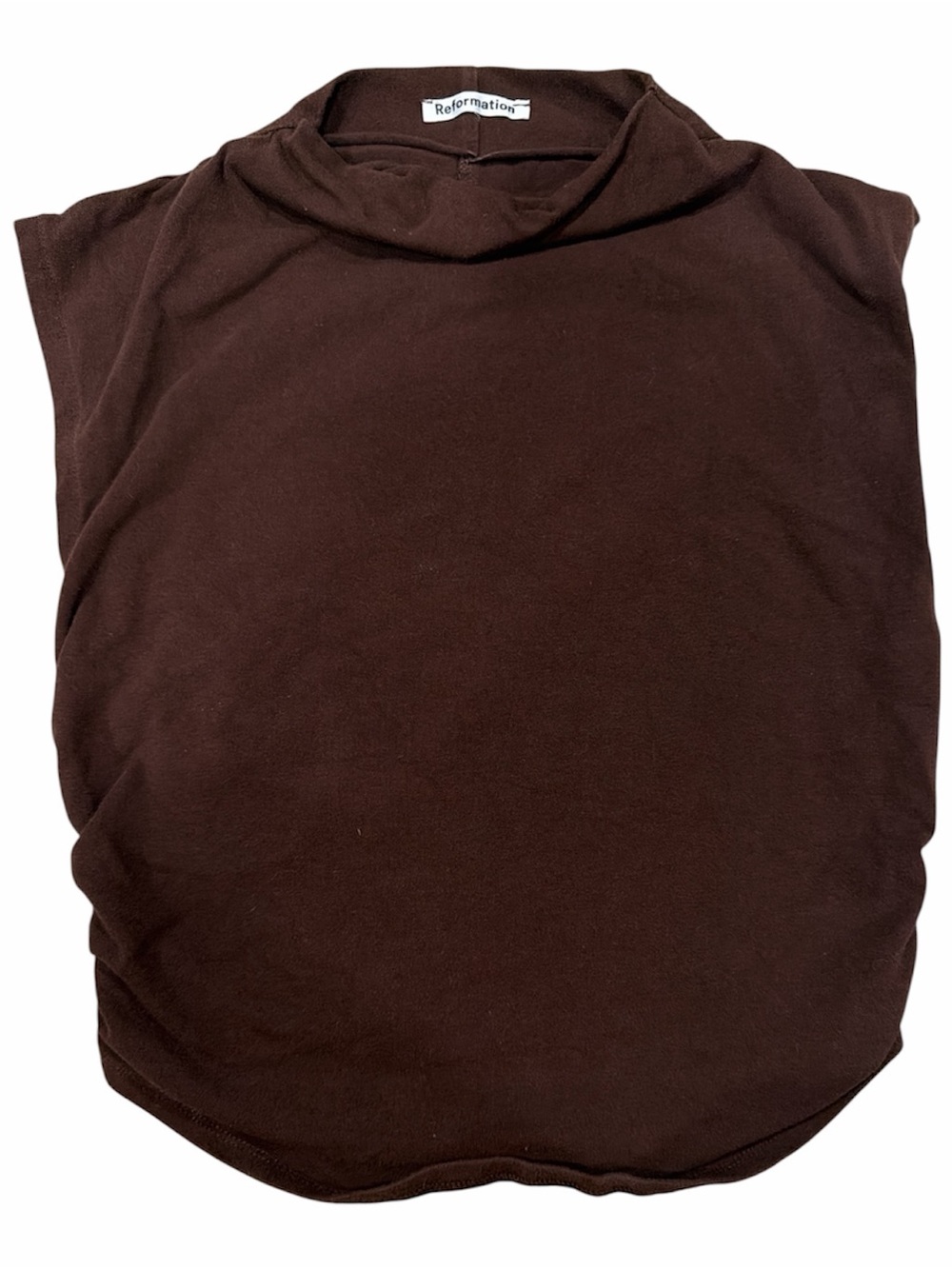Reformation Chocolate Brown Sleeveless Mock Neck Tank